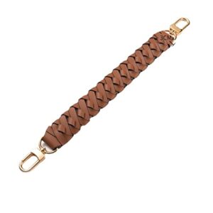 seegeeneey genuine leather braided handle for women handbag suitable for neonoe hobo bag tote bag (41cm(16”),brown)