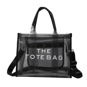 HEANTTV The Tote Bag, Clear Tote Bag for Women Plastic Tote Bag Crossbody Beach Bag PVC Travel Bag