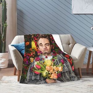 Robert Pattinson Blankets Soft and Warm Throw Blanket Ultra-Soft Micro Blanket Lightweight Blankets 60"x50"
