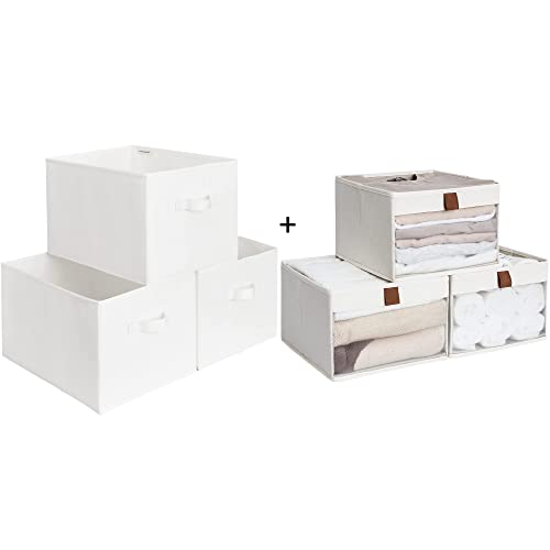 StorageWorks Storage Bins for Organizing, Decorative Storage Baskets for Shelves