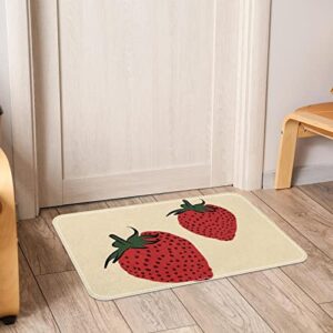 Strawberries, Indoor Door Mat Durable Front Door Mats Entryway Rug Non-Slip Absorbent Area Rugs Resist Dirt Rugs for Room Decor, 24"x16"