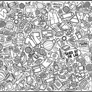 Artistic Chaos Ink Giant Lab Week Coloring Poster 60"x42" Made in USA, Rolled not Folded, Huge Coloring Pages, Great Craft for School Classroom, Party, Activities. Hours of Entertainment. (Labweek)