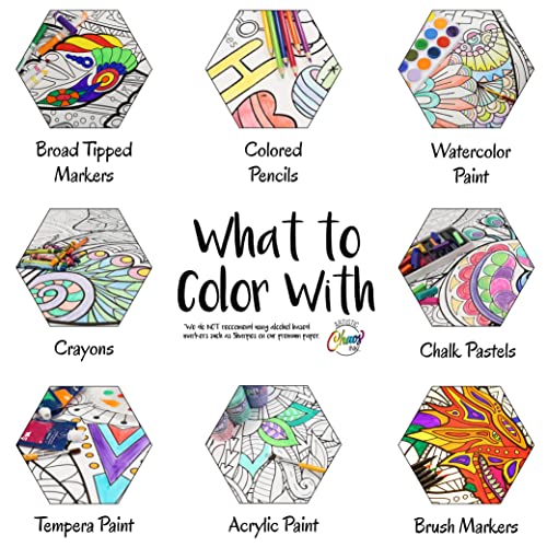 Artistic Chaos Ink Giant Lab Week Coloring Poster 60"x42" Made in USA, Rolled not Folded, Huge Coloring Pages, Great Craft for School Classroom, Party, Activities. Hours of Entertainment. (Labweek)