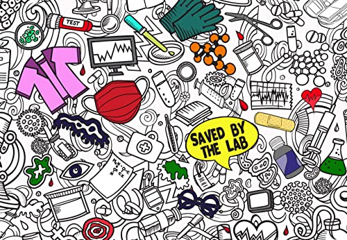 Artistic Chaos Ink Giant Lab Week Coloring Poster 60"x42" Made in USA, Rolled not Folded, Huge Coloring Pages, Great Craft for School Classroom, Party, Activities. Hours of Entertainment. (Labweek)