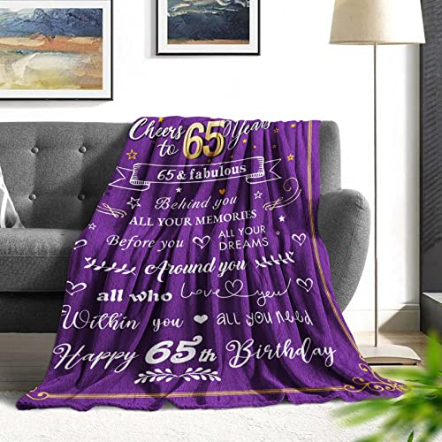 VXDRZGT 65th Birthday Gifts for Women Blanket - 65 Birthday Gifts for Mom or Wife - 1958 Birthday Gifts for Women - Gifts for 65 Year Old Woman - Cozy & Soft Flannel Throw Blanket 60 x 50 inch