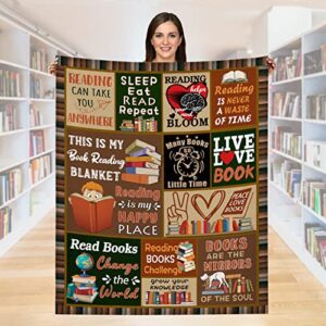 book lovers gifts, good gifts for book lovers book reading librarian gifts book blanket 50″x60″, gifts for people who like to read book club gifts for women