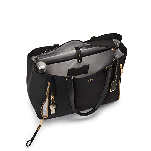 TUMI Voyageur Valetta Large Tote - Black/Gold