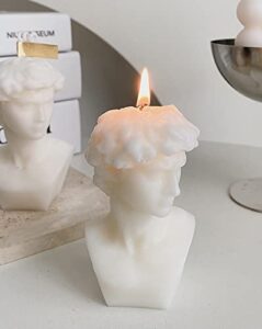 david bust statue scented candle,110g aroma soy wax greek aesthetic decorative candle for table photo prop birthday gift,prefect for meditation stress relief mood boosting bath yoga (white)