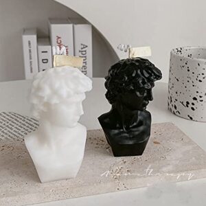 David Bust Statue Scented Candle,110G Aroma Soy Wax Greek Aesthetic Decorative Candle for Table Photo Prop Birthday Gift,Prefect for Meditation Stress Relief Mood Boosting Bath Yoga (White)