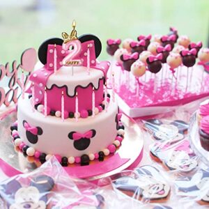 11 Pieces 2 Birthday Candle Girl Pink Number Birthday Cake Topper 2 Years Old Birthday Candle with White Dot Birthday Long Candles for Cake Topper Birthday Baking Decor Supplies, 2 Styles()