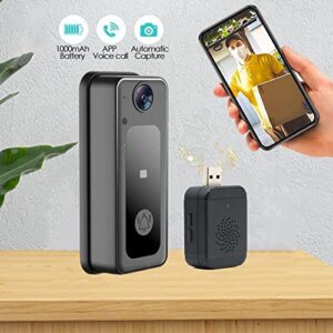 Ring Doorbell Camera Wireless with HD Video, 130° View, Electrical Equipment, Ring Video Doorbell with Night Vision,Two Way Audio,Home Security System, Rechargeable WiFi Doorbell