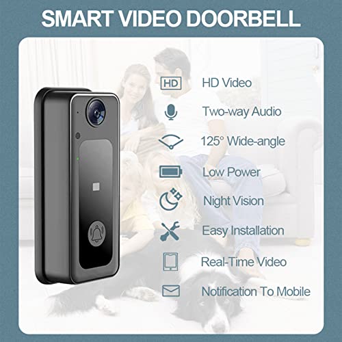 Ring Doorbell Camera Wireless with HD Video, 130° View, Electrical Equipment, Ring Video Doorbell with Night Vision,Two Way Audio,Home Security System, Rechargeable WiFi Doorbell