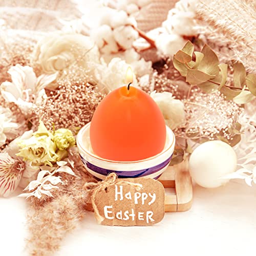 6 Pack Easter Egg Candles, Unscented Multi-Color Ball Candles, Smokeless and Dripless Tealight Candles