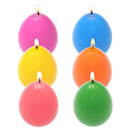 6 Pack Easter Egg Candles, Unscented Multi-Color Ball Candles, Smokeless and Dripless Tealight Candles