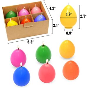 6 Pack Easter Egg Candles, Unscented Multi-Color Ball Candles, Smokeless and Dripless Tealight Candles