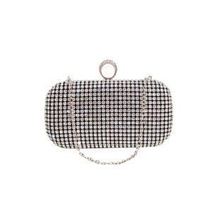 alolbag rhinestone clutch evening bag for women formal sparkly purse wedding clutch ladies evening handbag sparkly purse (black)