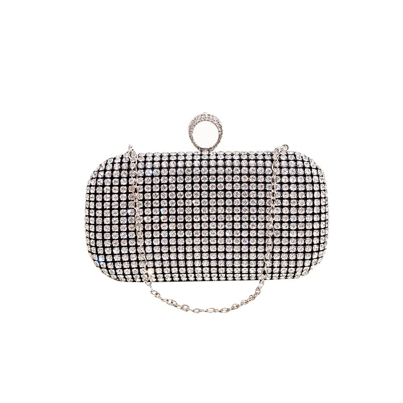 ALOLBAG Rhinestone Clutch Evening Bag for Women Formal Sparkly Purse Wedding Clutch Ladies Evening Handbag Sparkly Purse (Black)