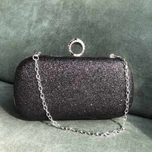 ALOLBAG Rhinestone Clutch Evening Bag for Women Formal Sparkly Purse Wedding Clutch Ladies Evening Handbag Sparkly Purse (Black)