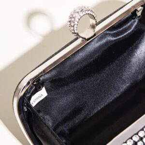 ALOLBAG Rhinestone Clutch Evening Bag for Women Formal Sparkly Purse Wedding Clutch Ladies Evening Handbag Sparkly Purse (Black)