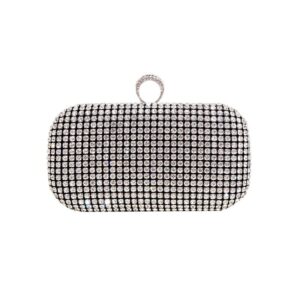 ALOLBAG Rhinestone Clutch Evening Bag for Women Formal Sparkly Purse Wedding Clutch Ladies Evening Handbag Sparkly Purse (Black)