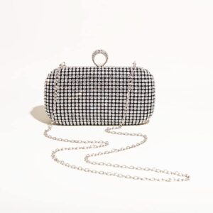 ALOLBAG Rhinestone Clutch Evening Bag for Women Formal Sparkly Purse Wedding Clutch Ladies Evening Handbag Sparkly Purse (Black)