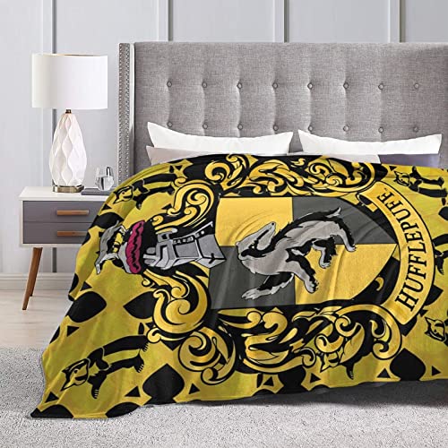 DIGOOD Huffle-Puff Blanket Micro Fleece Throw Blanket Soft Cozy Blankets for Bed Couch Living Room 60 X 50 Inch, 60'x50'