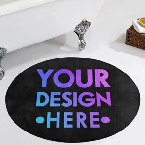 Custom Rug Personalized Your Own Image Text Photo Welcome Doormat Area Rugs Floor Mat Non Slip Carpet for Foyer Front Porch Back Door Black 24 in