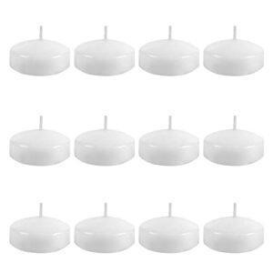 floating candles 2” 6 hour white unscented dripless wax discs, floating candles for centerpieces, cylinder vases, wedding, party, pool, holiday