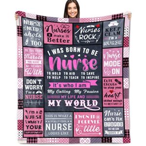 kjacgad nurse gifts for women, nurse gifts, gifts for nurses, rn gifts for nurses, nurse practitioner gifts for women, nurse graduation gift, nurse retirement gifts for women throw blanket 60×50 inch