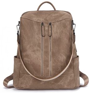 telena leather backpack purse for women convertible fashion travel backpack purse ladies shoulder bag camel brown