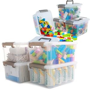 citylife 8 packs plastic storage bins with lids stackable storage containers for organizing large multi-purpose shoe box
