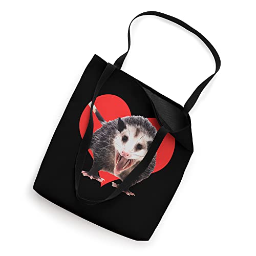 I Love Possums & Opossums - Red Heart Funny Possum Lover Tote Bag