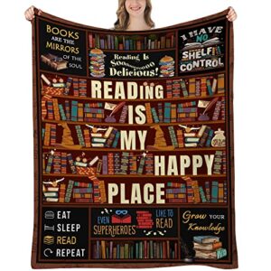 book lovers gifts reading blanket, gifts for book lovers women, best gifts for bookworm, book club gifts/bookish gifts/librarian gifts/literary gifts for book lovers, book lovers throw blanket 60″x50″