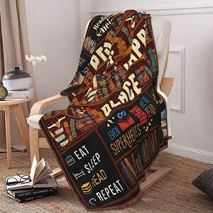 Book Lovers Gifts Reading Blanket, Gifts for Book Lovers Women, Best Gifts for Bookworm, Book Club Gifts/Bookish Gifts/Librarian Gifts/Literary Gifts for Book Lovers, Book Lovers Throw Blanket 60"x50"