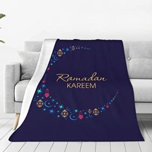 vjxzvj ramadan kareem 2023 blanket throw flannel blanket all season light weight living room/bedroom warm blanket ,80″x60″
