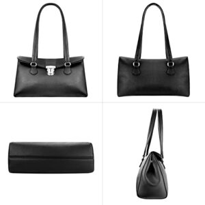 Whale Power Handbags for Women Work Designer Tote Purse Ladies Top Handle Shoulder Bag Black Faux Grain Lether Satchel