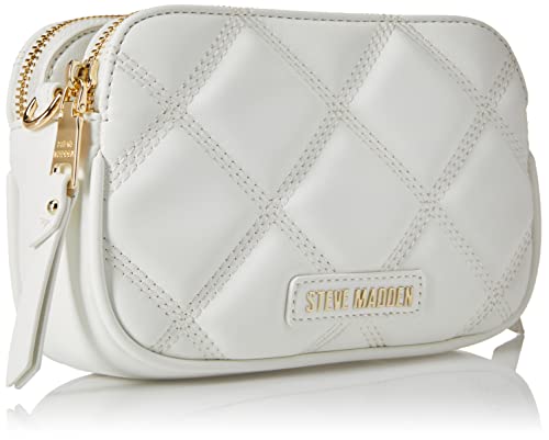 Steve Madden Daisy Quilted Crossbody, White