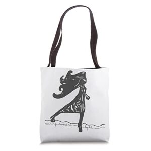 running toward the light (charcoal) tote bag