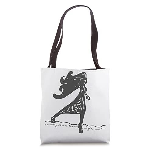 Running Toward The Light (charcoal) Tote Bag