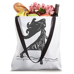 Running Toward The Light (charcoal) Tote Bag