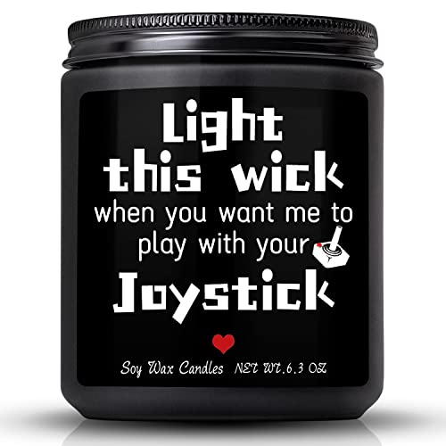 Gifts for Him,Funny Gifts for Men Boyfriend Husband,Light This Wick When You Want Me to Play with Your Joystick-Vanilla Milk Scented Candles,Naughty Couples Funny Gifts for Men