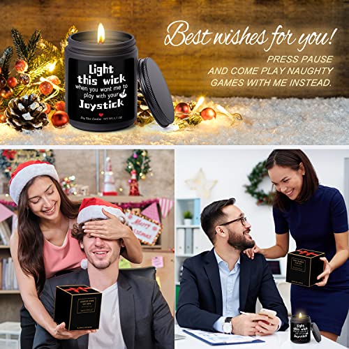 Gifts for Him,Funny Gifts for Men Boyfriend Husband,Light This Wick When You Want Me to Play with Your Joystick-Vanilla Milk Scented Candles,Naughty Couples Funny Gifts for Men