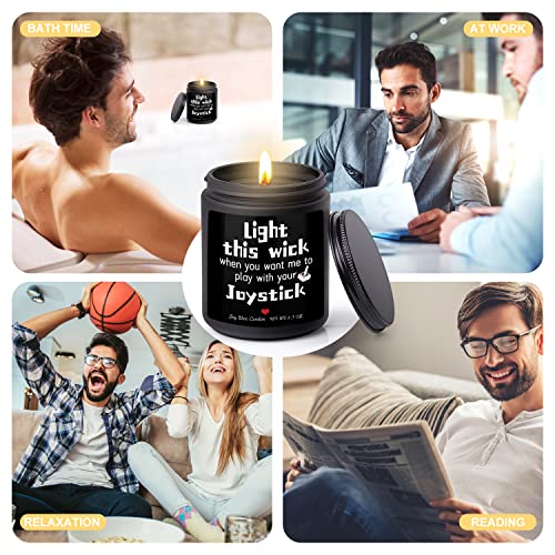 Gifts for Him,Funny Gifts for Men Boyfriend Husband,Light This Wick When You Want Me to Play with Your Joystick-Vanilla Milk Scented Candles,Naughty Couples Funny Gifts for Men