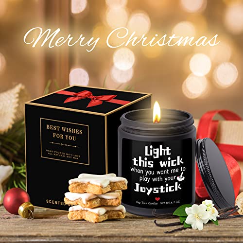 Gifts for Him,Funny Gifts for Men Boyfriend Husband,Light This Wick When You Want Me to Play with Your Joystick-Vanilla Milk Scented Candles,Naughty Couples Funny Gifts for Men