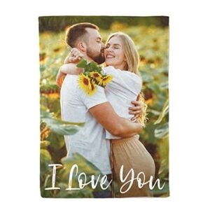 EastArts Custom Blankets with Photo, Personalized Photo Blankets Using My Own Photo, Customized Blankets with Picture, Personalized Gifts for Women Men, Personalized Couples Gifts for Valentines Day