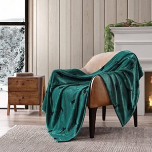 eddie bauer- throw blanket, ultra soft plush home décor, all season bedding (buddy the dog green, 50 x 60)