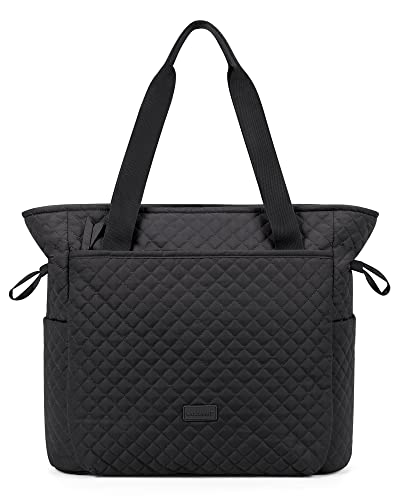 BAGSMART Quilted Tote Bag, Top Handle Handbags for Women, Shoulder Bag, Durable Carry Handles, Machine Washable, 25L Large Hobo Bag for Work, School, Travel