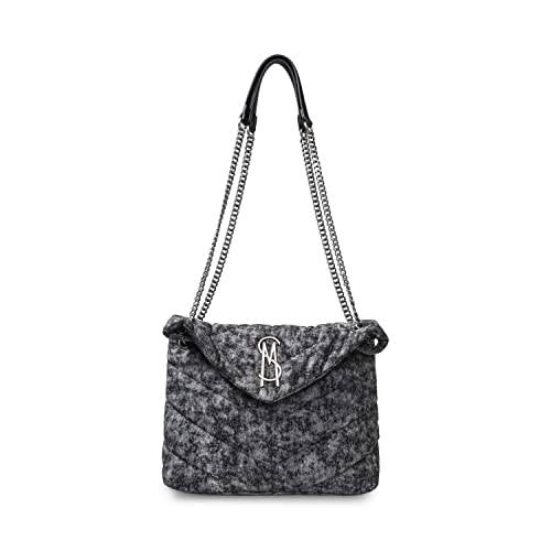 Steve Madden Britta Denim Quilt Shoulder Bag, Black