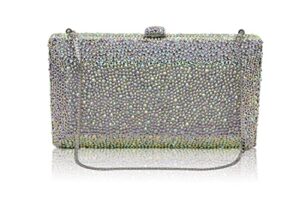 bestenda crystal evening handbags for women,wedding party rhinestone clutch purse silver ab