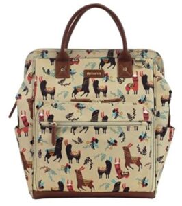 maevn readygo water-resistant clinical tote backpack in new llama (beige llama)